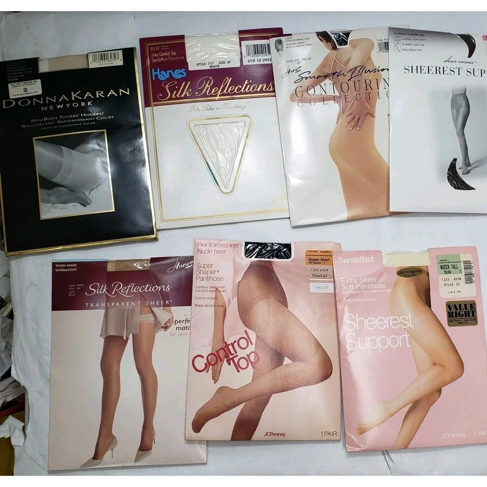 Lot of 11 New In Package VINTAGE Hosiery Pantyhose Mixed Brands SIZES and COLORS